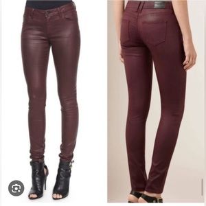 Burberry Brit Skinny Pants. Size 29. Burgundy color.